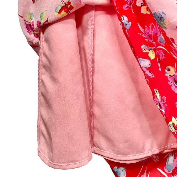 Nanette Lepore Pink Multi Floral Lined Midi Dress Sweetheart Neckline Women’s 6 - Picture 7 of 11
